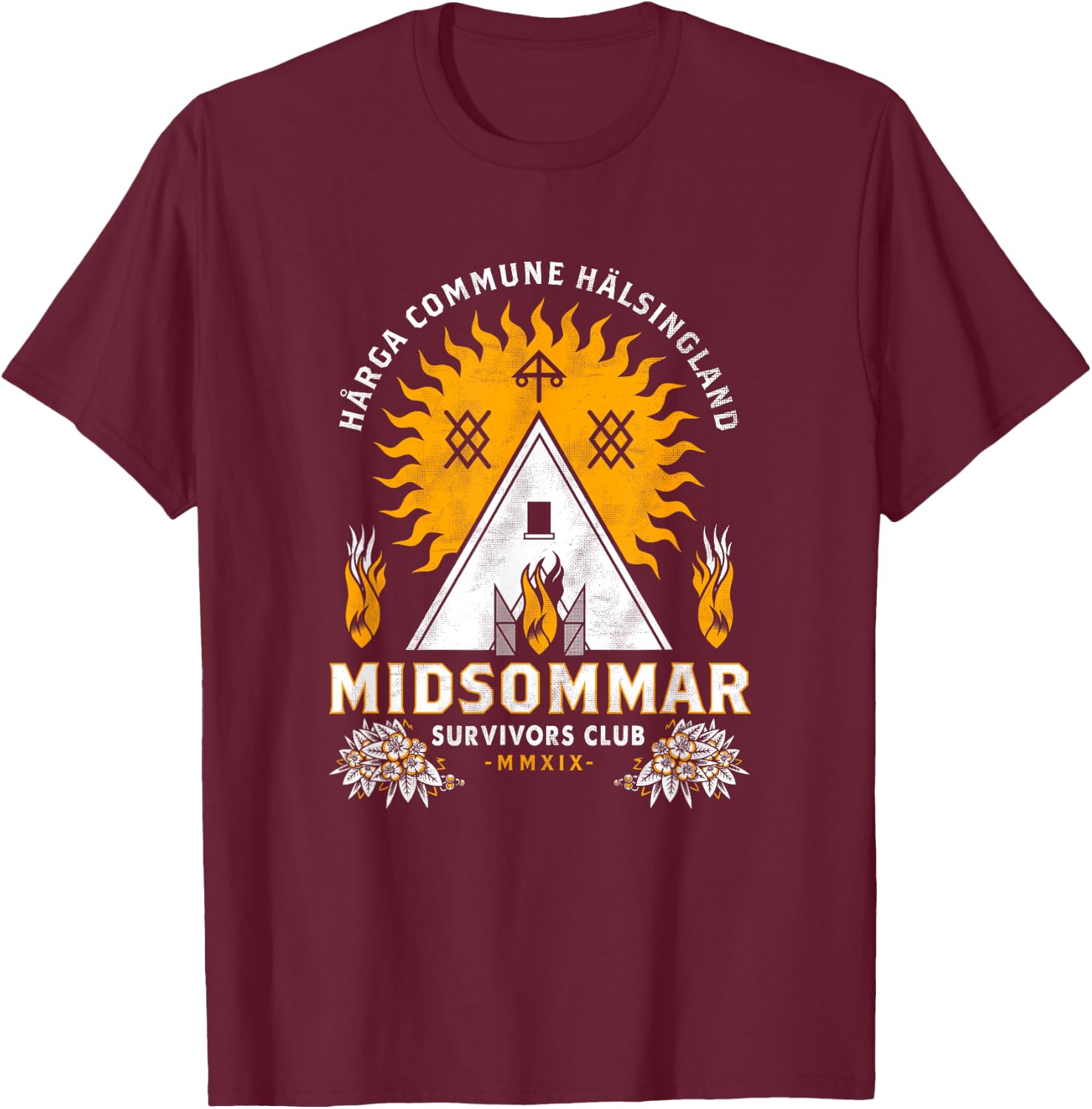 Midsommar Survival Club - Scary Horror - Summer Festival T-Shirt - T-Shirt | Maroon
