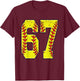 Number #67 Softball 67 Jersey Number Softball Lover T-Shirt - T-Shirt | Maroon