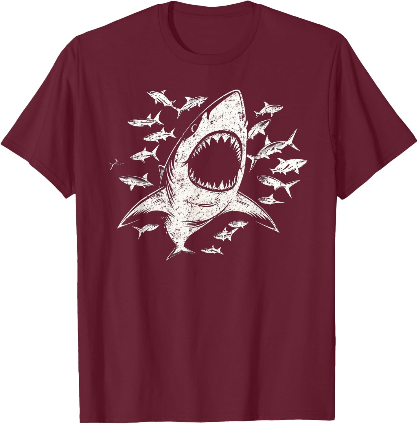 White Shark Lover Marine Biology Animal Science T-Shirt - T-Shirt | Maroon