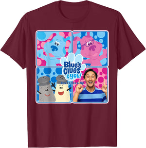 Blue's Clues & You Character Box Up T-Shirt - T-Shirt | Maroon