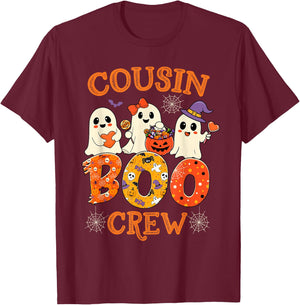Cousin Boo Crew Funny Halloween Costume for Teacher Kids T-Shirt - T-Shirt | Maroon