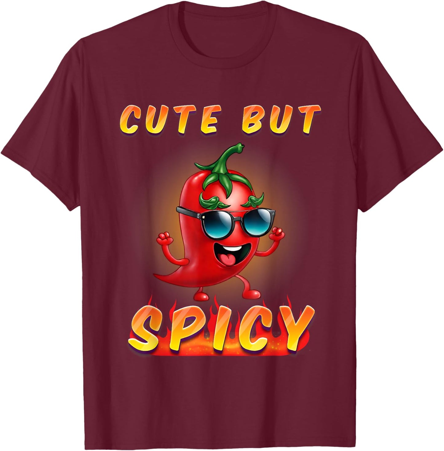 Kids Cute But Spicy Mexican Cinco De Mayo Chili Boys Girls T-Shirt - T-Shirt | Maroon