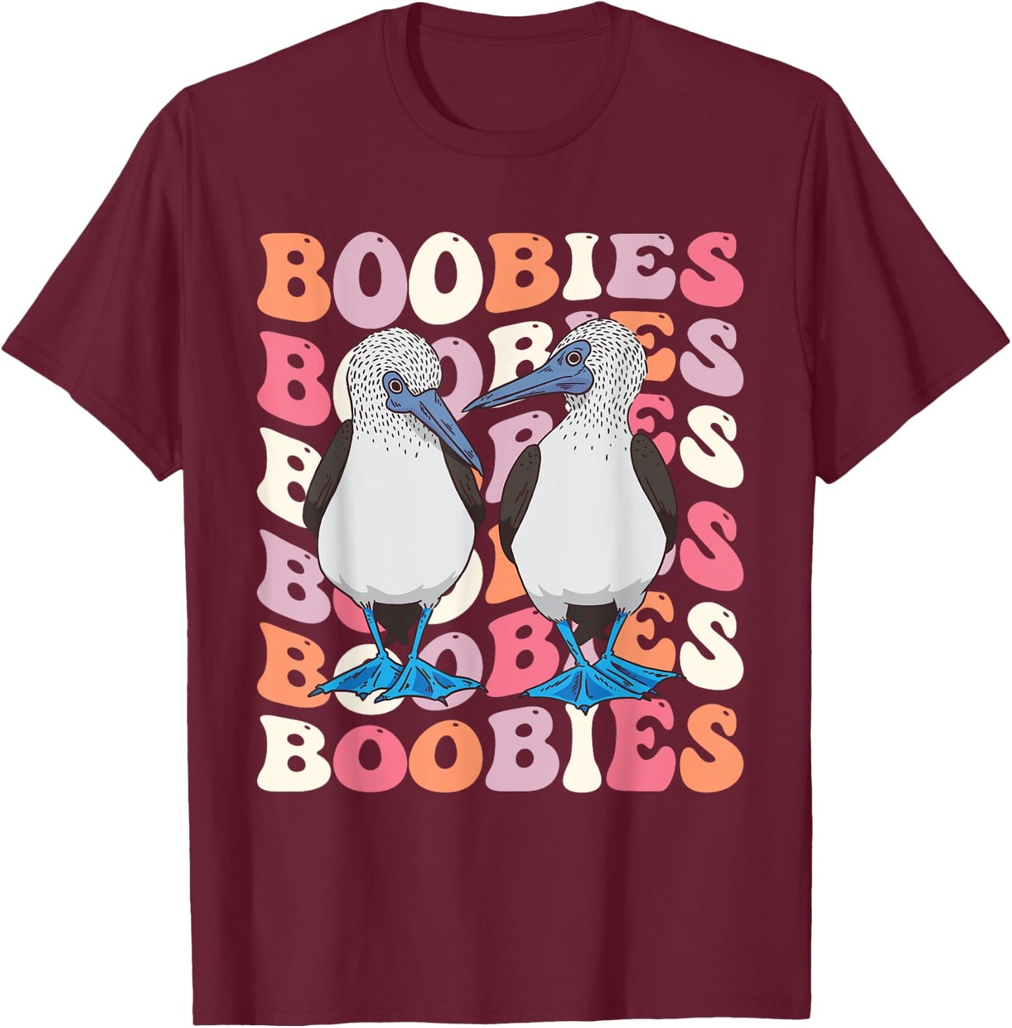 Boobies Cute Bird T-Shirt - T-Shirt | Maroon