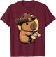 Cowpybara Capybara Cowboy Design T-Shirt - T-Shirt | Maroon