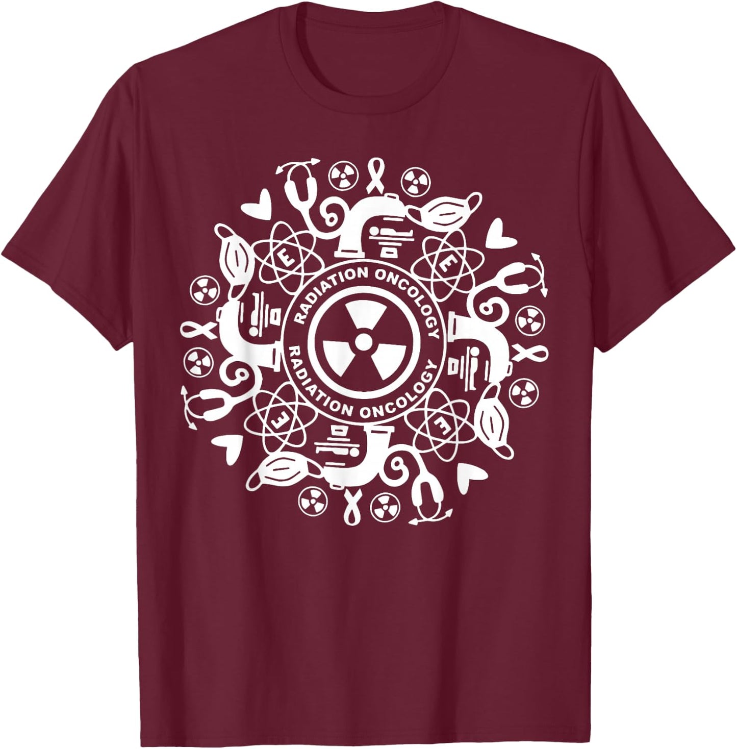 Retro Radiation Oncology Radiation Therapist Oncology Tech T-Shirt - T-Shirt | Maroon