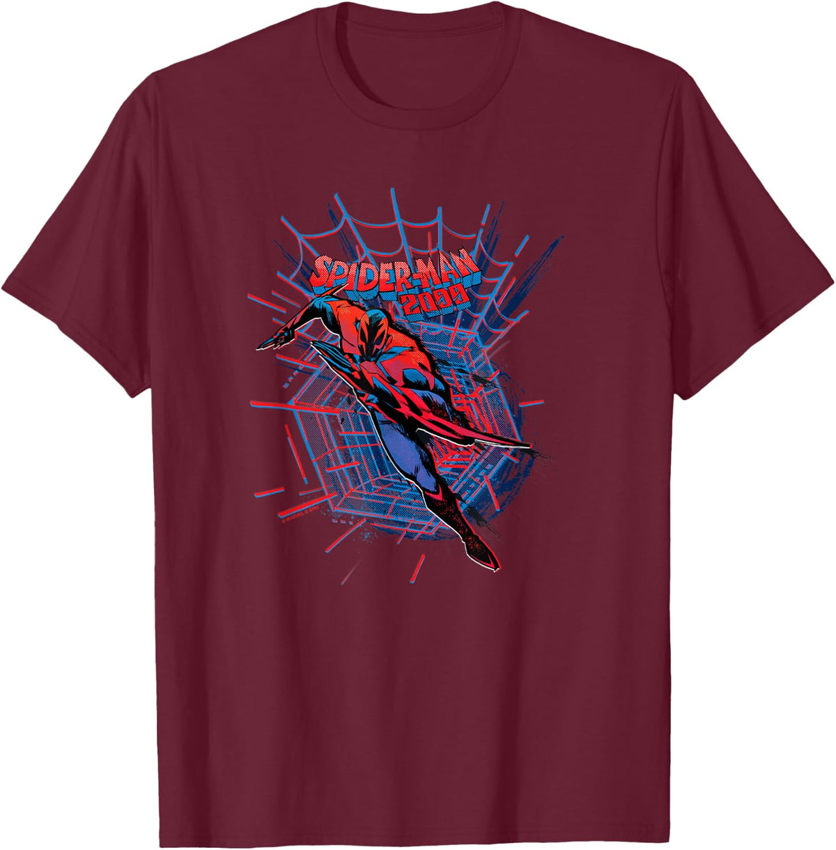 Marvel Spider-Man Across The Spider-Verse Part 1 2099 T-Shirt - T-Shirt | Maroon