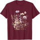 Summer Flower Botanical Nature Lover Floral Art Wildflower T-Shirt - T-Shirt | Maroon
