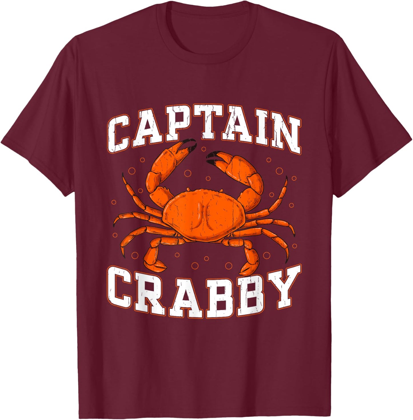 Captain Crabby - Crustacean Crabber T-Shirt - T-Shirt | Maroon
