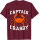 Captain Crabby - Crustacean Crabber T-Shirt - T-Shirt | Maroon