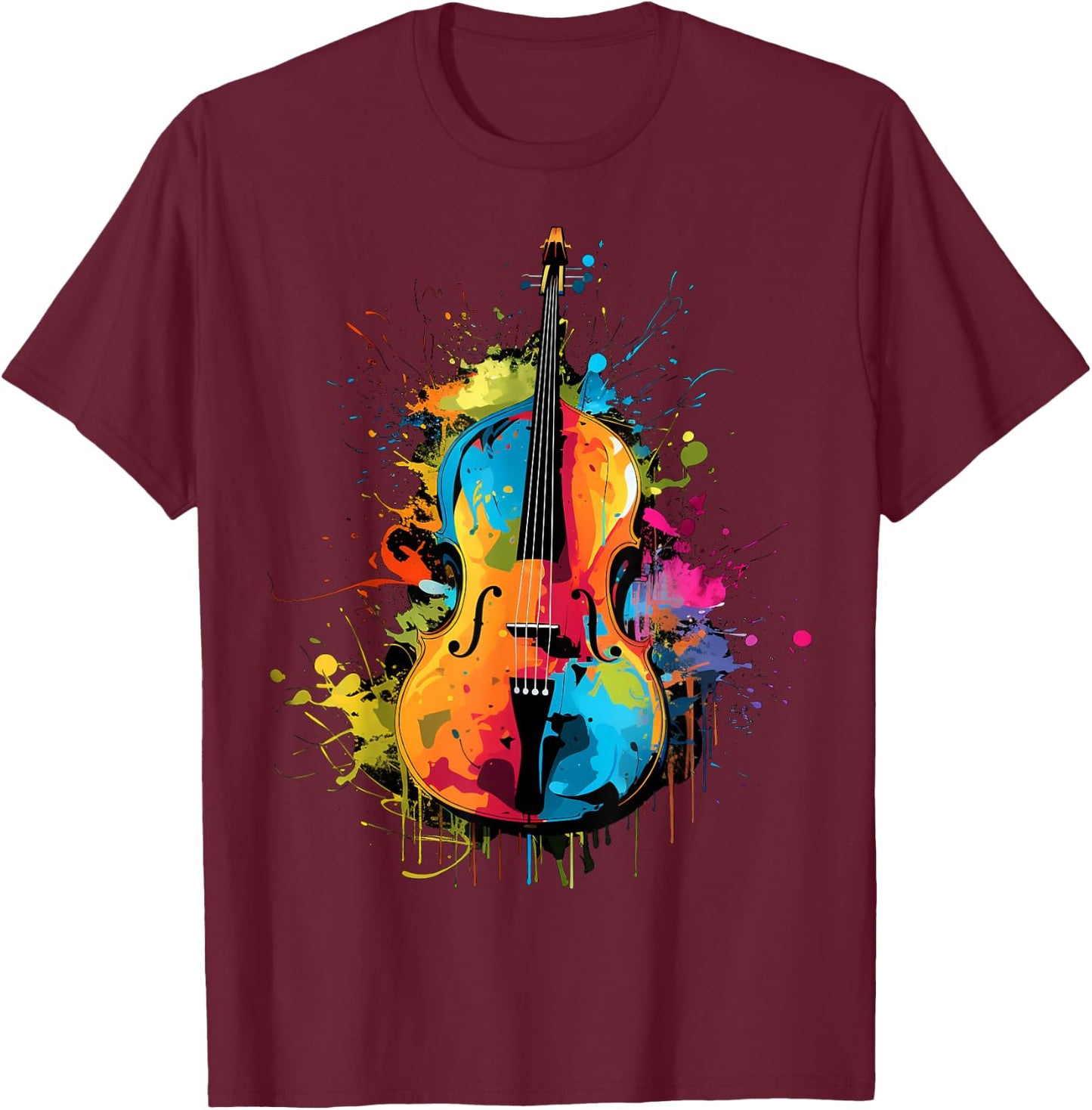 Men, Women and Kids Double Bass Upright Bass T-Shirt - T-Shirt | Maroon