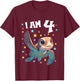 4 Years old 4 birthday Sea Turtles Boy Girl Sea Turtle T-Shirt - T-Shirt | Maroon