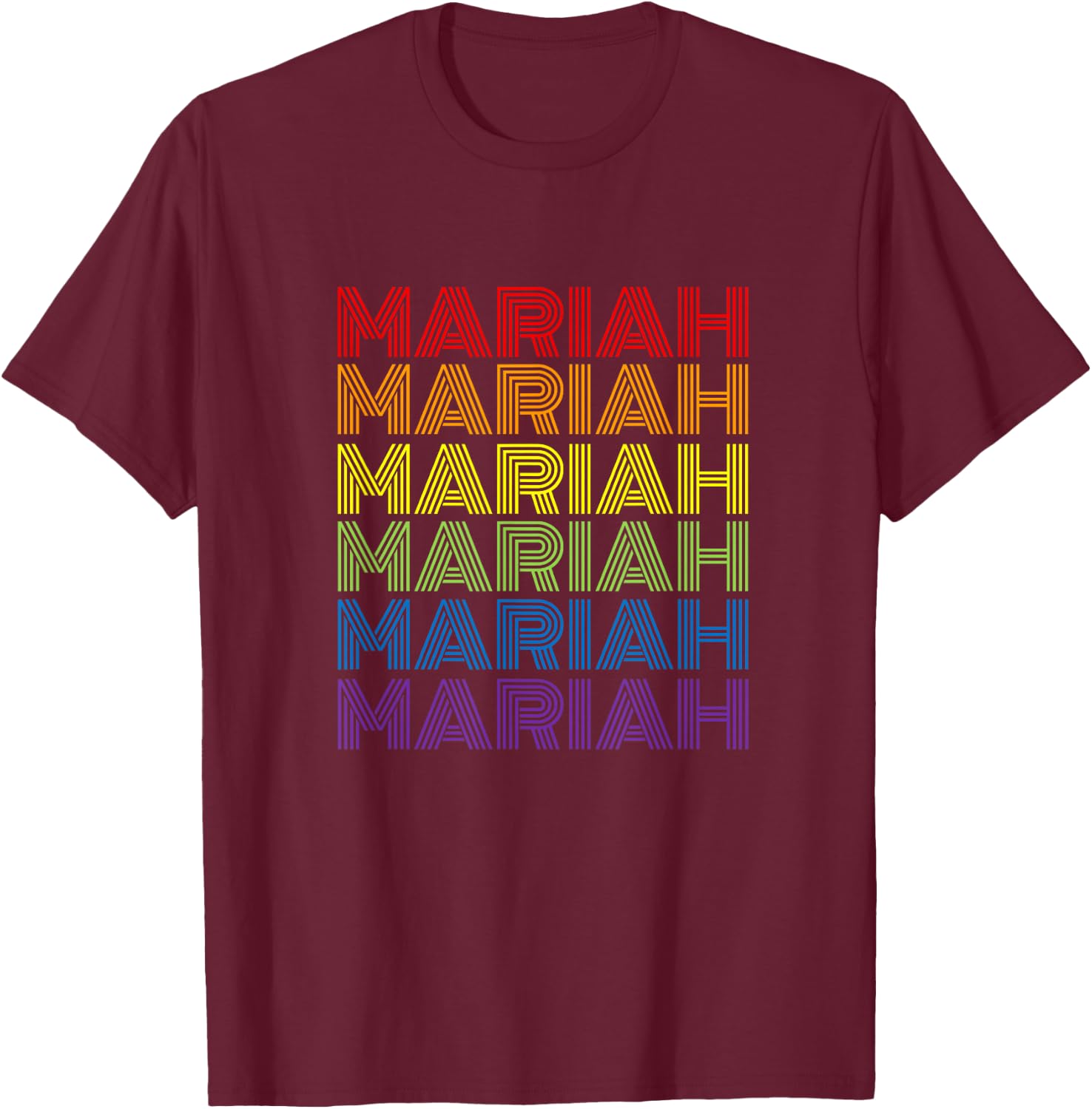 Retro Style Mariah Rainbow T-Shirt - T-Shirt | Maroon