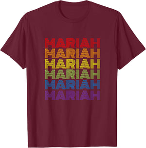 Retro Style Mariah Rainbow T-Shirt - T-Shirt | Maroon