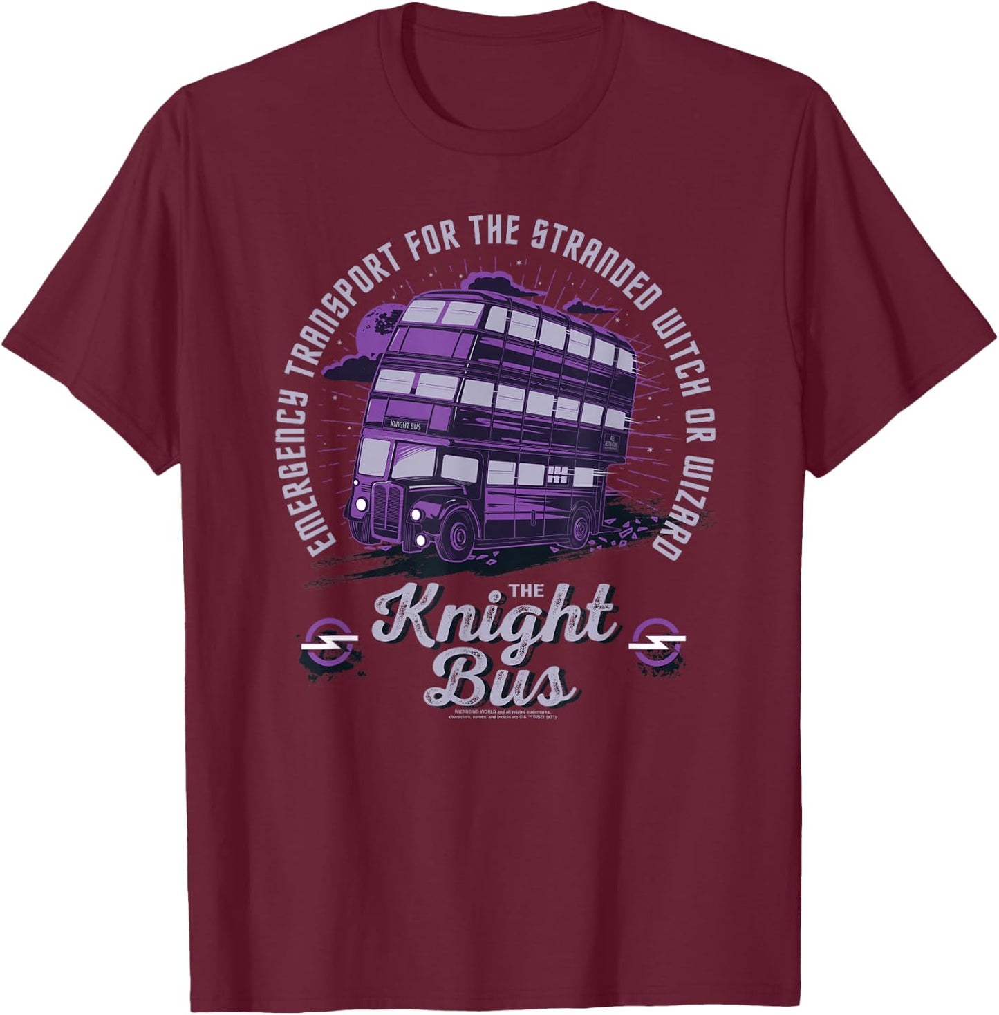 Harry Potter Magical Motors - The Knight Bus Small T-Shirt - T-Shirt | Maroon