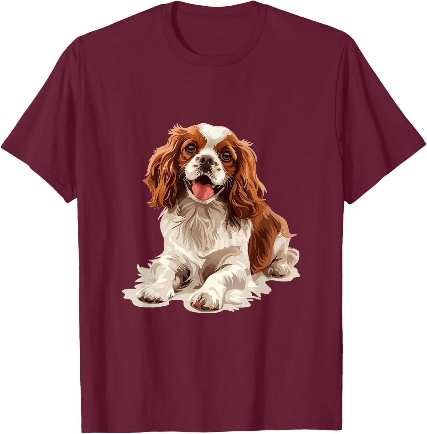 Cavalier King Charles Spaniel Dog Breed Graphic Men Women Girls Kids T-Shirt - T-Shirt | Maroon