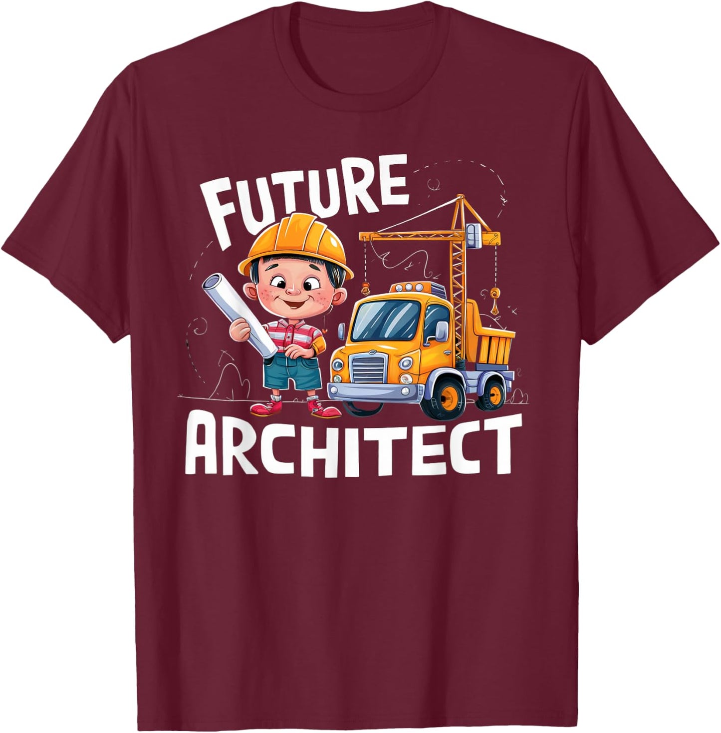 Future Architect Costume Pretend Play Kids Design T-Shirt - T-Shirt | Maroon