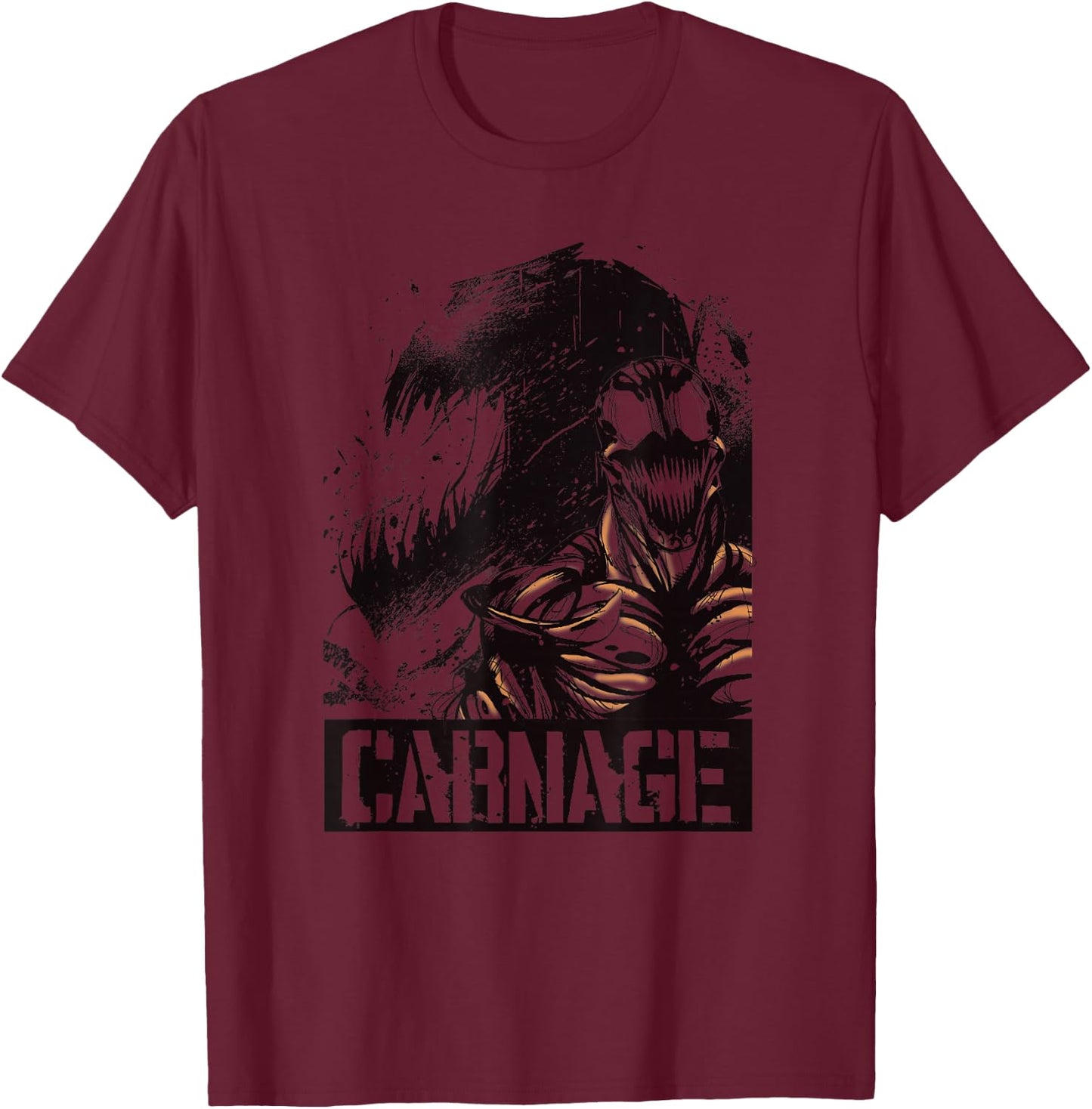 Marvel Carnage Shadow Comic Silhouette Poster T-Shirt - T-Shirt | Maroon