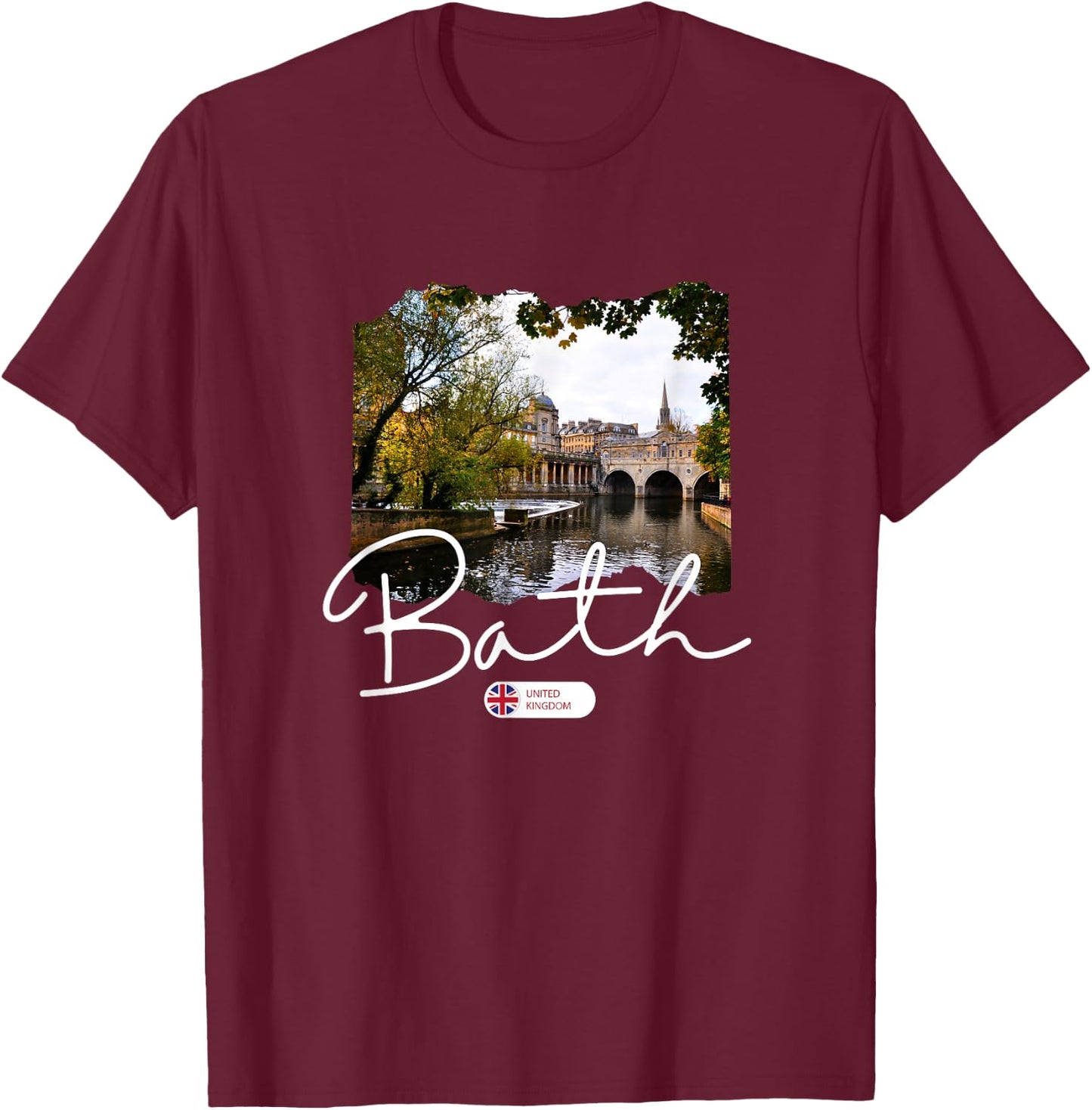 Bath Somerset Bath England T-Shirt - T-Shirt | Maroon