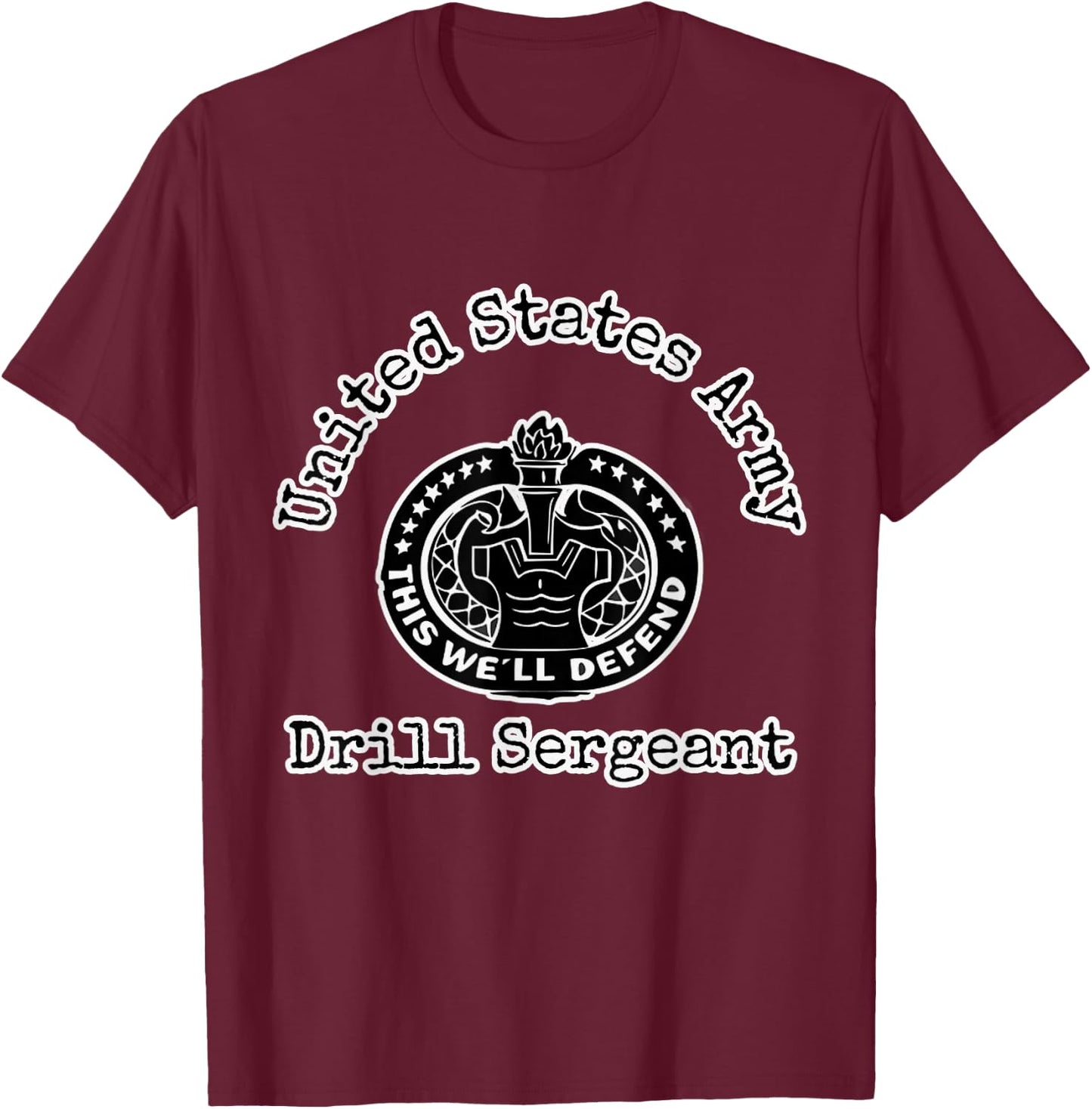 Army Drill Sergeant Badge T-Shirt - T-Shirt | Maroon