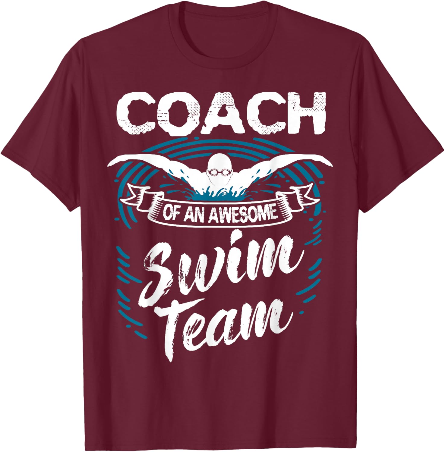 Swim Coach Professional Instructor Swimming Lesson Sport T-Shirt - T-Shirt | Maroon