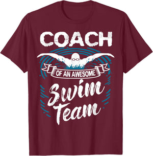 Swim Coach Professional Instructor Swimming Lesson Sport T-Shirt - T-Shirt | Maroon