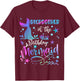 Big Brother Of The Birthday Mermaid Matching Family T-Shirt - T-Shirt | Maroon