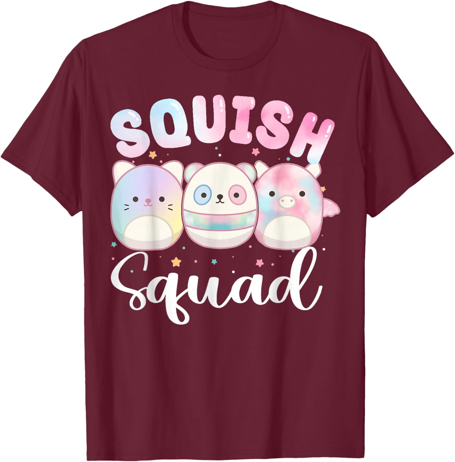 Squish Squad Birthday Shirt For Girls Kids Toddlers T-Shirt - T-Shirt | Maroon
