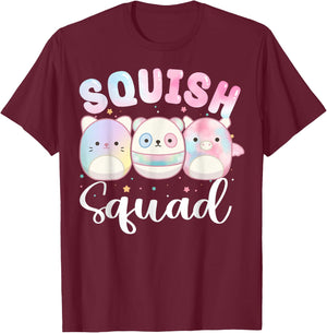 Squish Squad Birthday Shirt For Girls Kids Toddlers T-Shirt - T-Shirt | Maroon