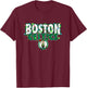 NBA Boston Celtics Christmas Lights Holiday Logo T-Shirt - T-Shirt | Maroon