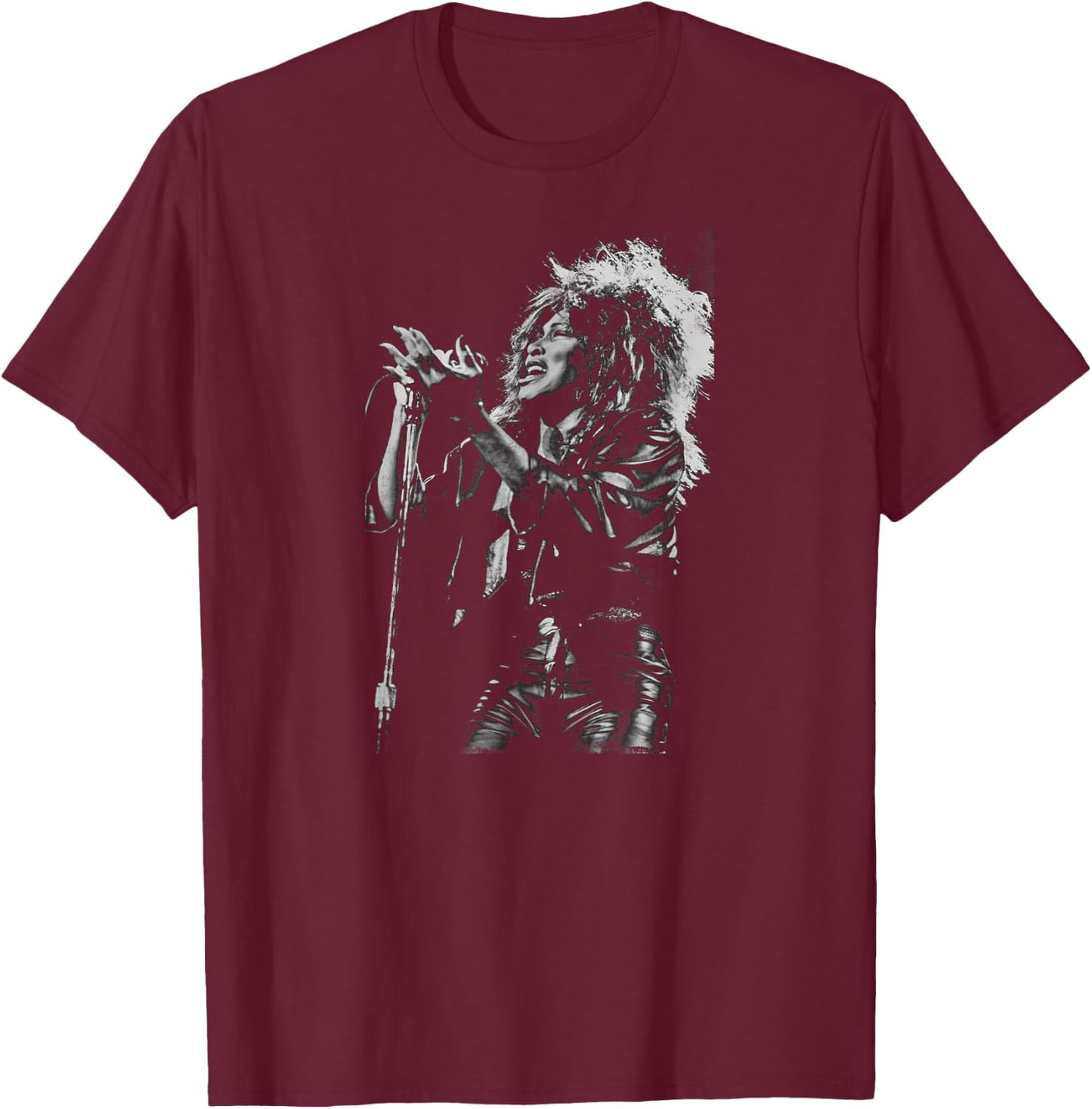 Tina Turner Performing Live by Stephen Wright T-Shirt - T-Shirt | Maroon