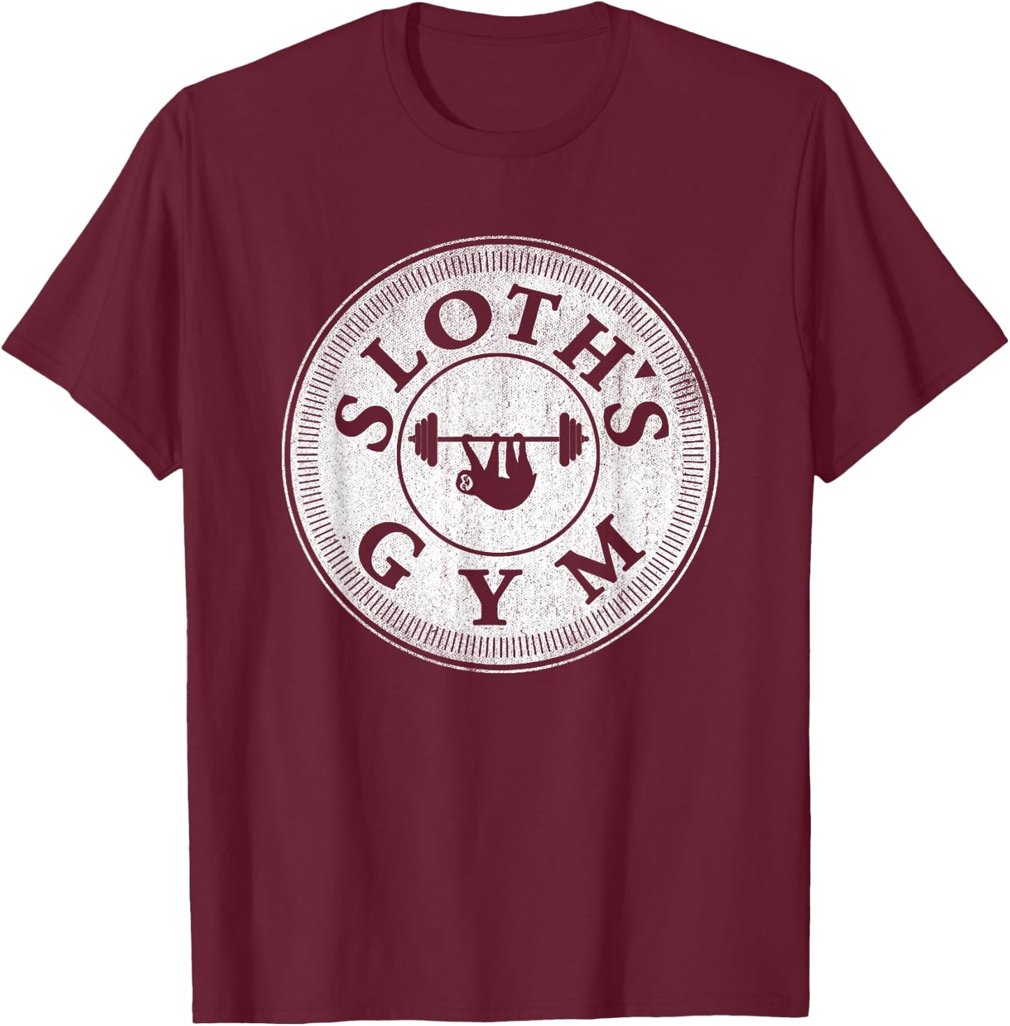 Awesome Vintage Sloths Gym Parody & T-Shirt - T-Shirt | Maroon