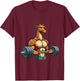 Funny Giraffe Gym Weightlifting Fitness Workout Deadlift T-Shirt - T-Shirt | Maroon