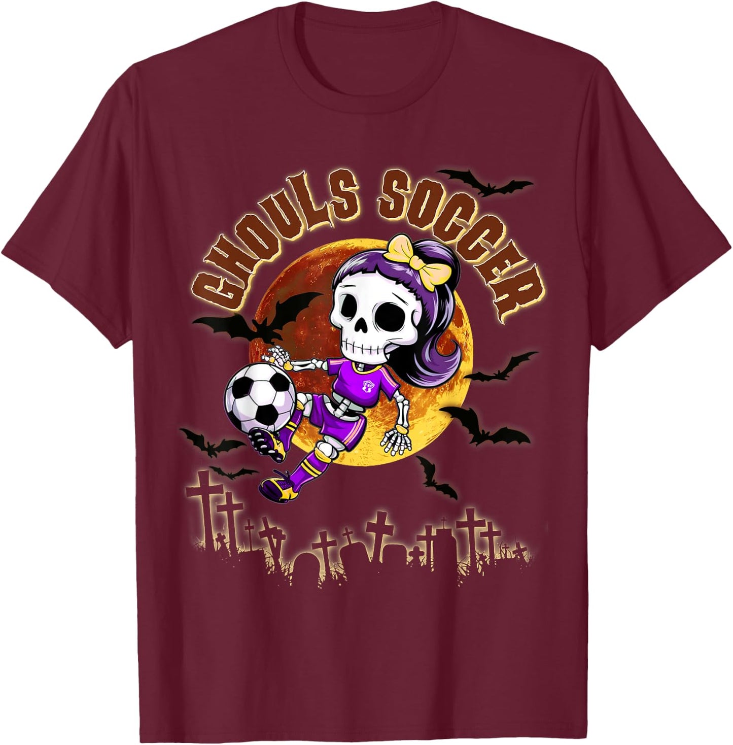 Halloween Soccer Girl for Teen Girls October Trick or Treat T-Shirt - T-Shirt | Maroon