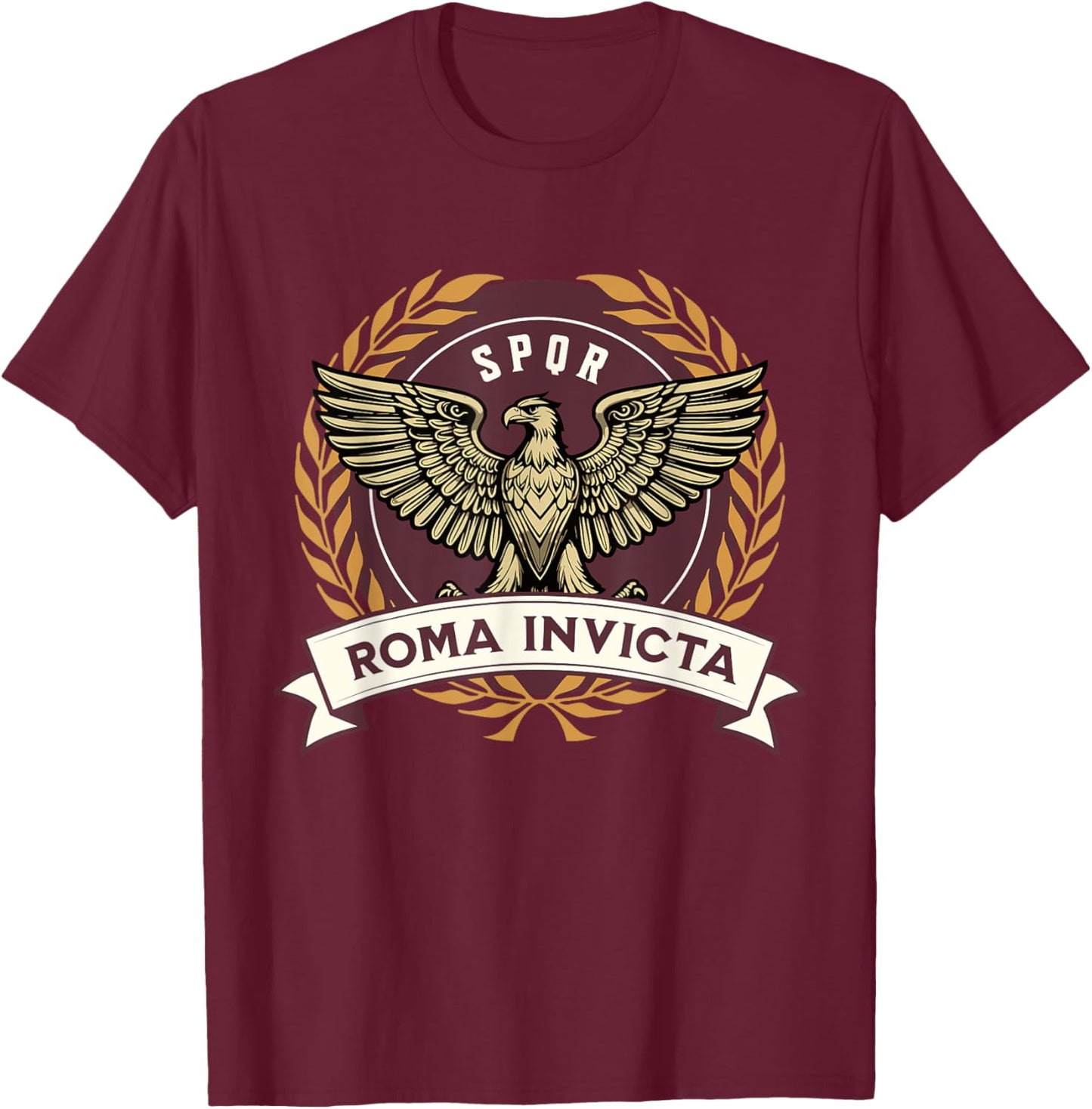 Roman Invicta Ancient Rome SPQR Roman Empire T-Shirt - T-Shirt | Maroon