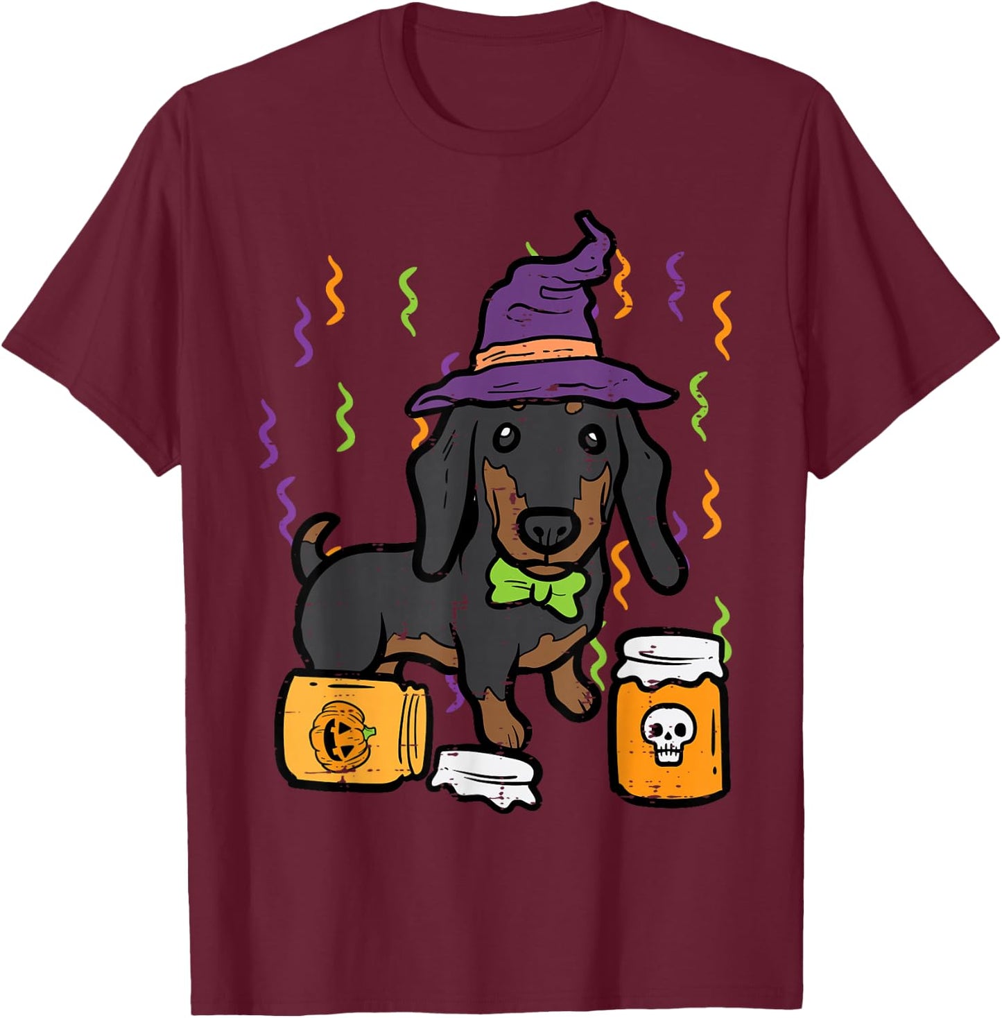 Halloween Dachshund Dog Wiener Doxie Costume Women Kids Men T-Shirt - T-Shirt | Maroon