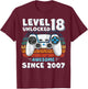 18 Year Old BDay Decorations Men Boy 18yr 2007 18th Birthday T-Shirt - T-Shirt | Maroon