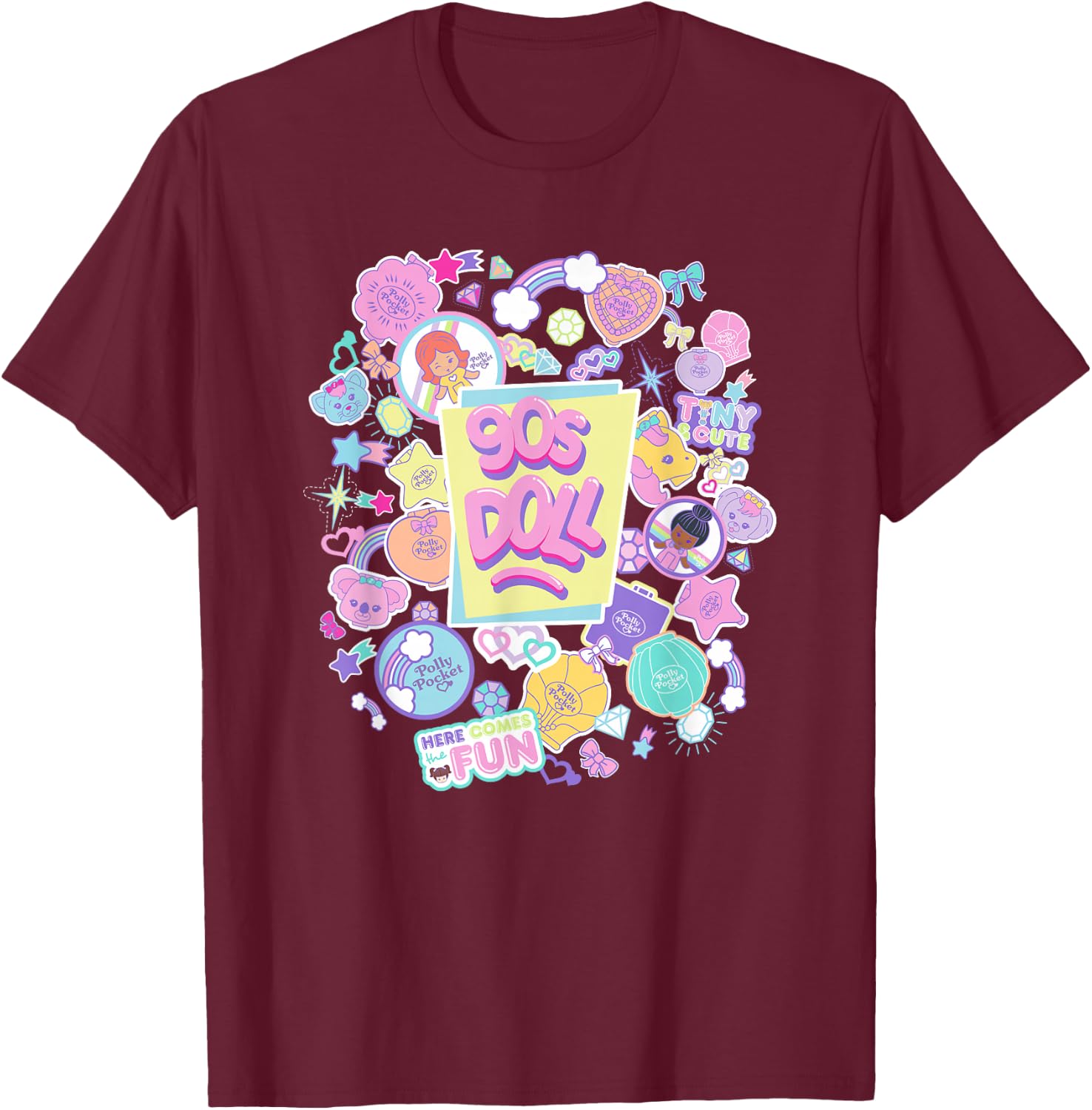 Polly Pocket - 90s Doll T-Shirt - T-Shirt | Maroon