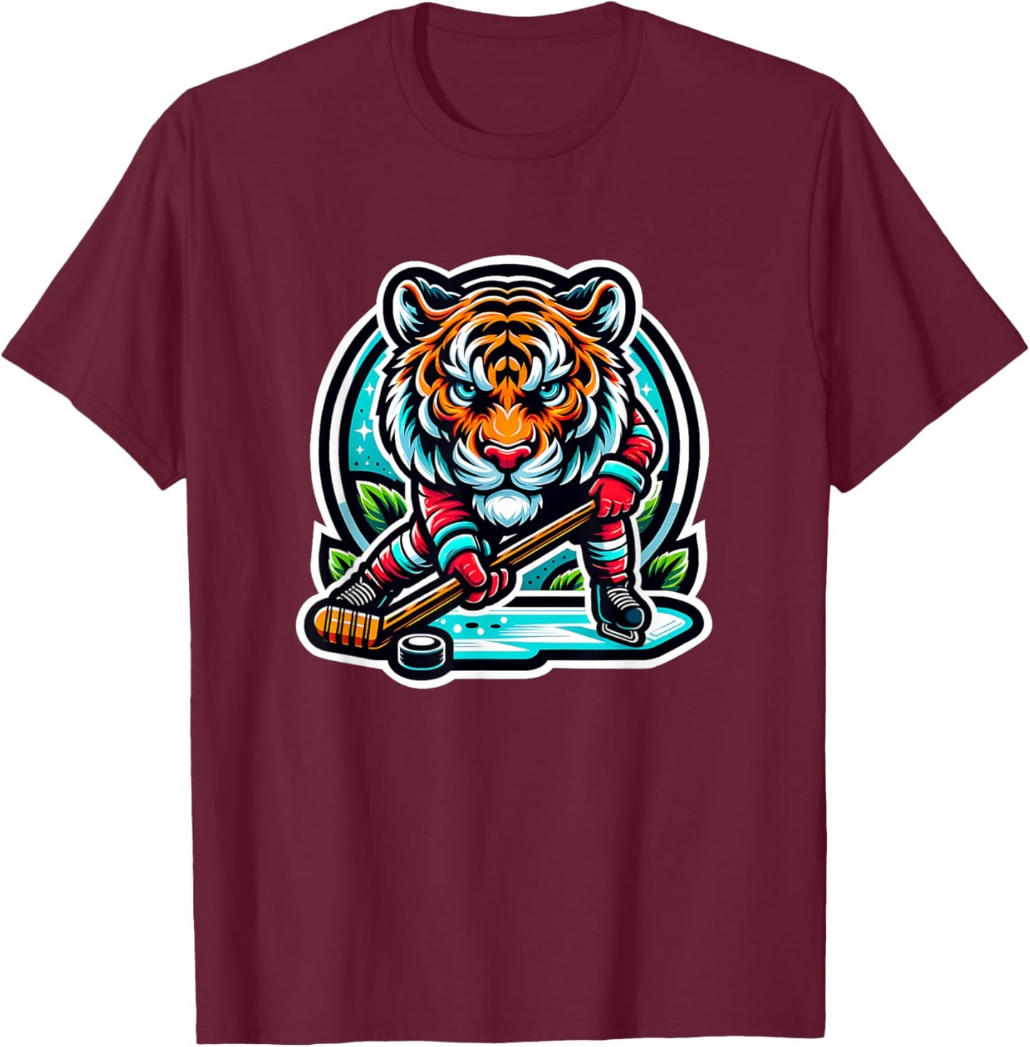 Ice Hockey Tiger Unleash Your Roar T-Shirt - T-Shirt | Maroon