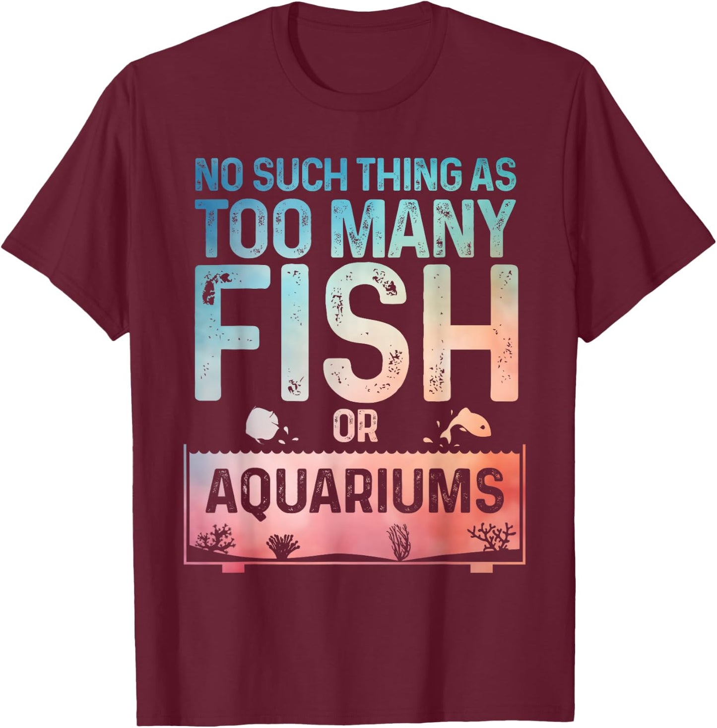 Aquarium Design Women Fish Lover Aquarium Fish Tank T-Shirt - T-Shirt | Maroon