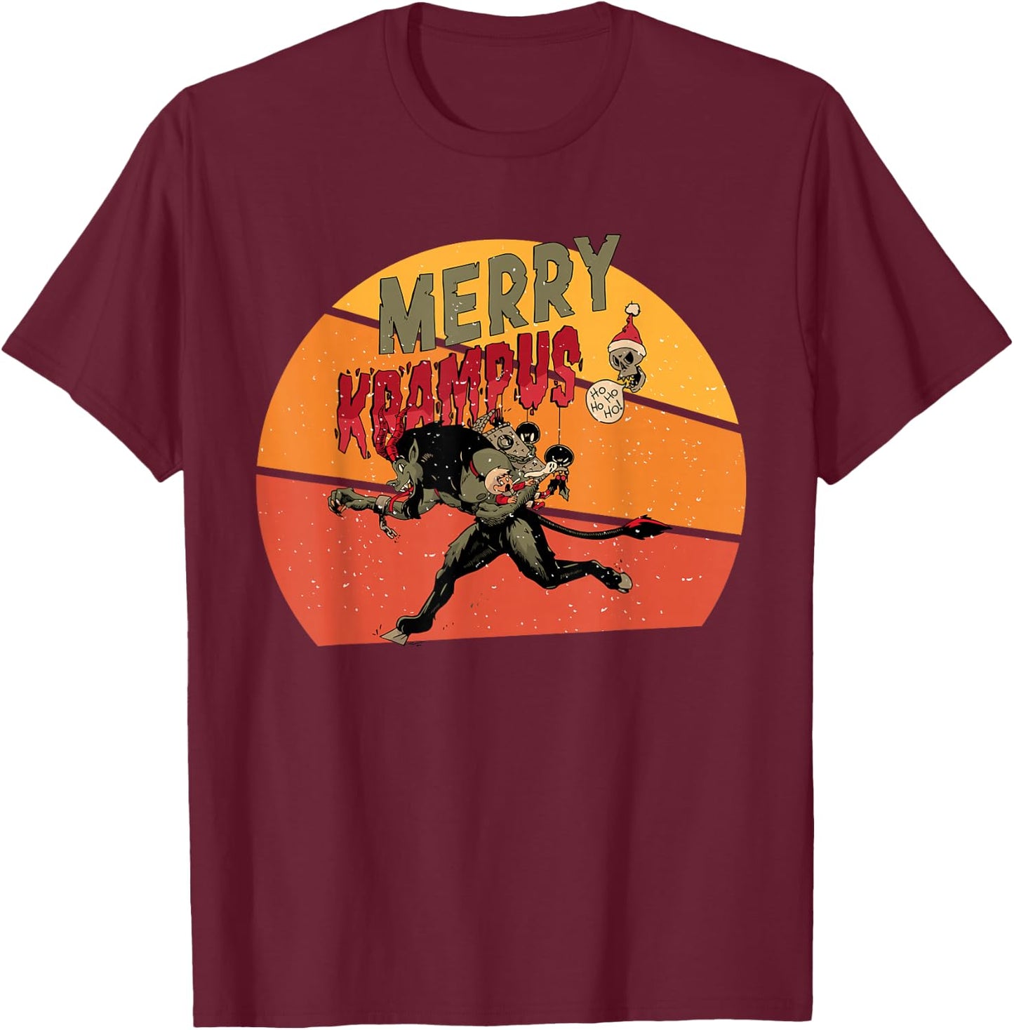 Merry Crampus Funny anti Christmas T-Shirt - T-Shirt | Maroon