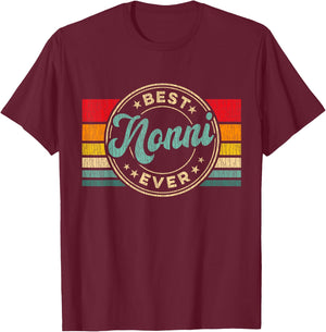 Best Nonni Ever Vintage Retro Mother's Day Gift T-Shirt - T-Shirt | Maroon