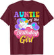 Auntie Of The Birthday Girl Unicorn Matching Outfit T-Shirt - T-Shirt | Maroon