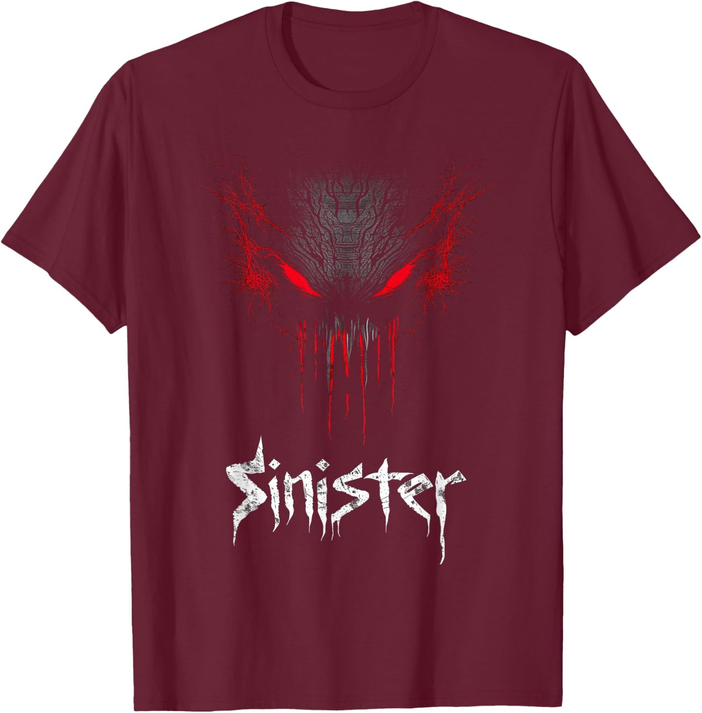 Sinister Graffiti Metal Style Gothic Dark and evil for Gamer T-Shirt - T-Shirt | Maroon