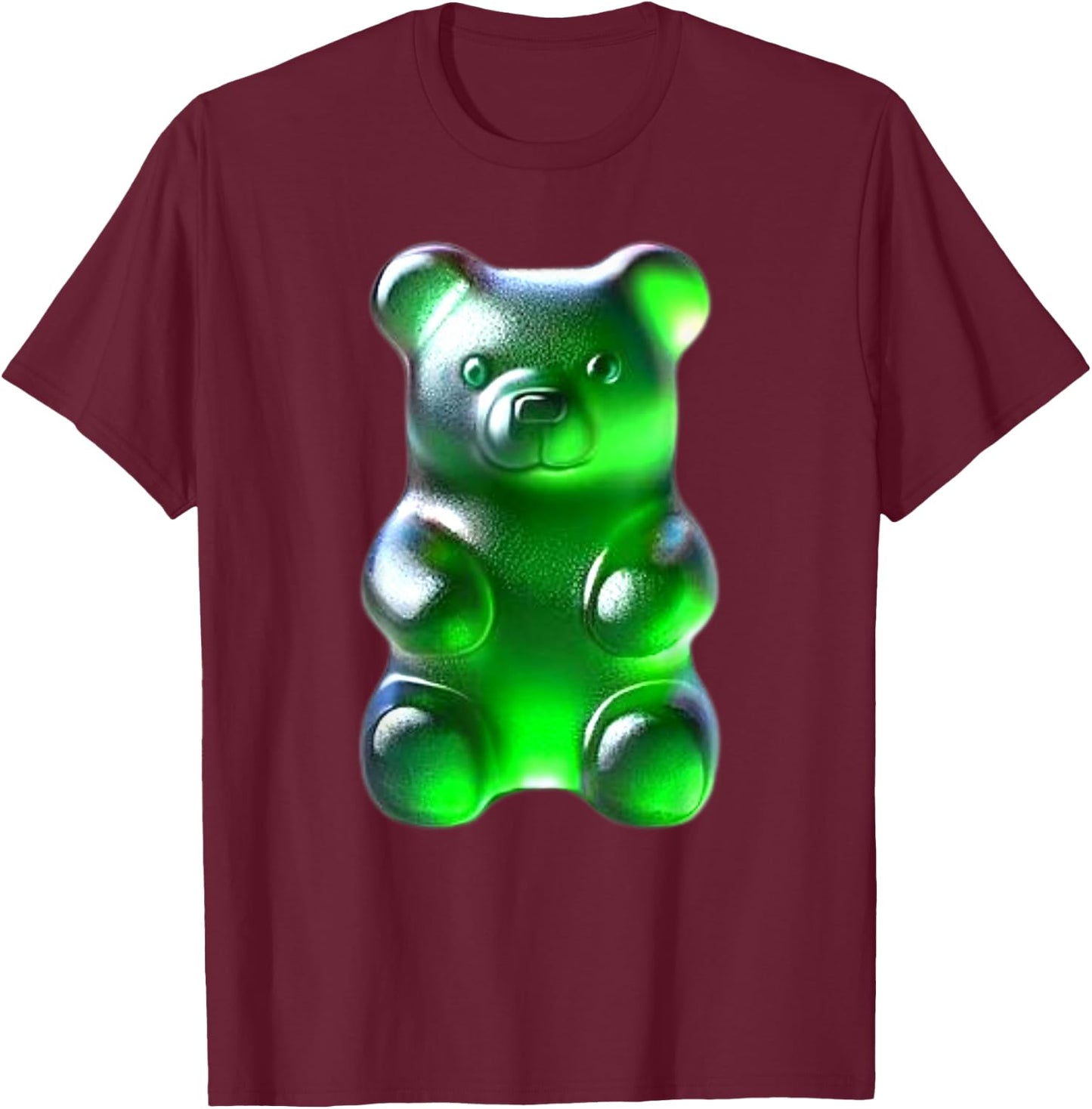 Green Gummy Bear T-Shirt - T-Shirt | Maroon