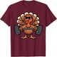 Thanksgiving Workout Turkey Barbell Lift Gym Men Women Kids T-Shirt - T-Shirt | Maroon