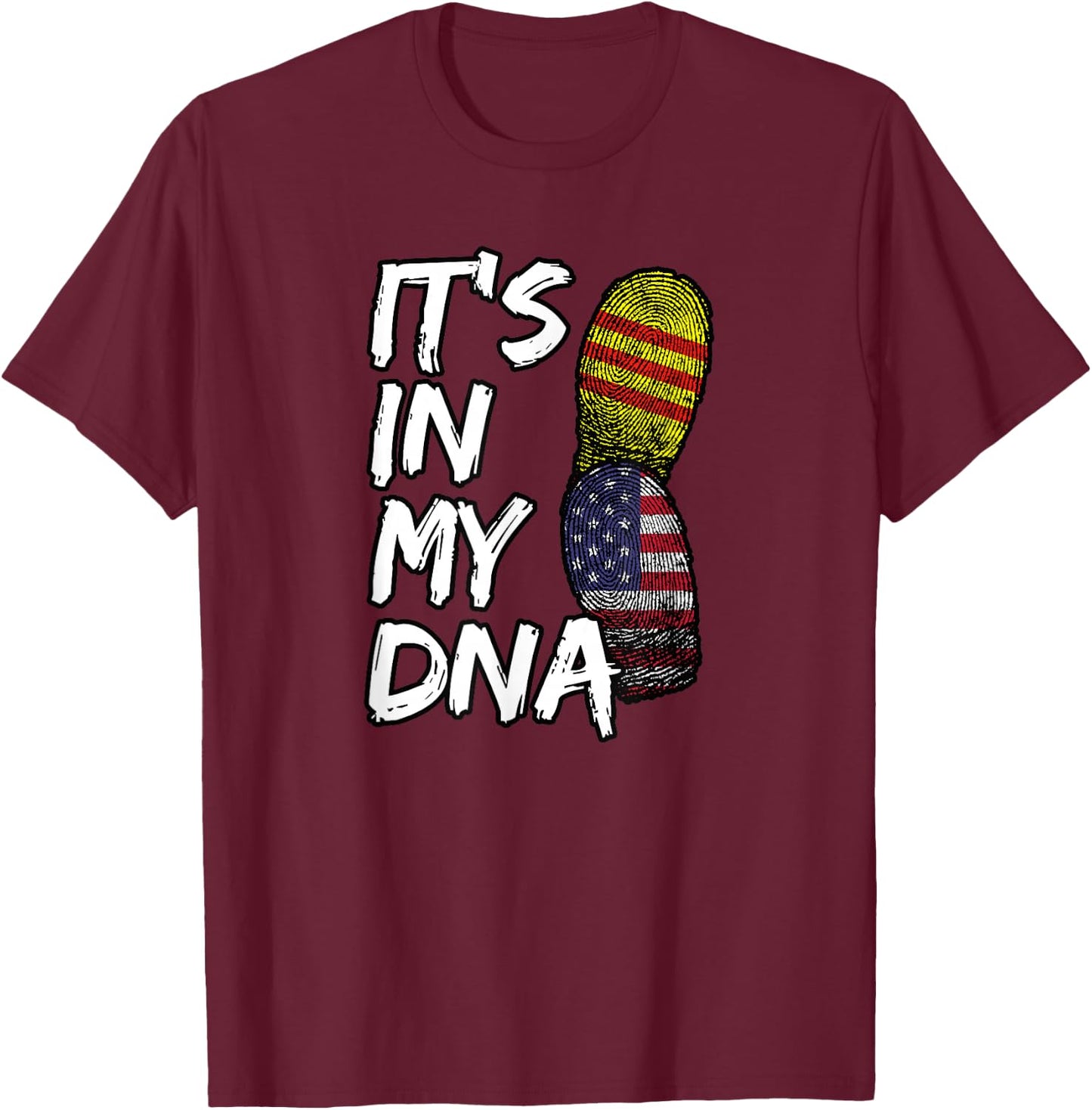 South Vietnam Vietnamese America American USA My DNA Flag T-Shirt - T-Shirt | Maroon