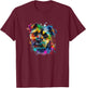 Cute Funny Pop Art Colorful Border Terrier Lover T-Shirt - T-Shirt | Maroon