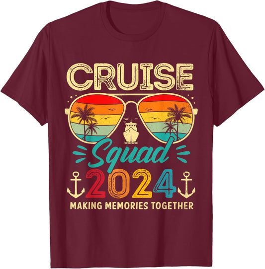Cruise Squad 2024 Family Group Matching Summer Vacation Women Girls Kids T-Shirt - T-Shirt | Maroon