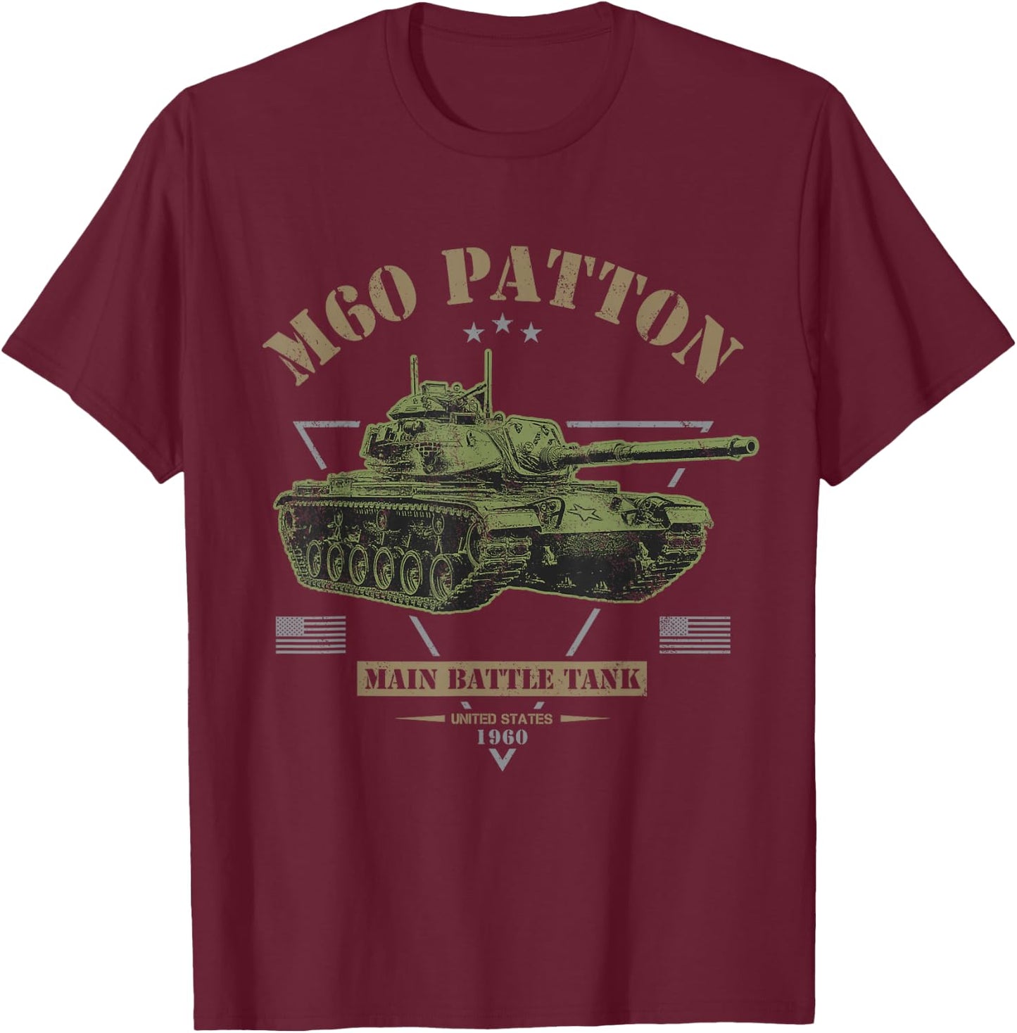 M60 Patton Tank T-Shirt - T-Shirt | Maroon