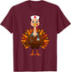 Thanksgiving Scrub Tops Women Turkey Nurse Holiday Nursing T-Shirt - T-Shirt | Maroon